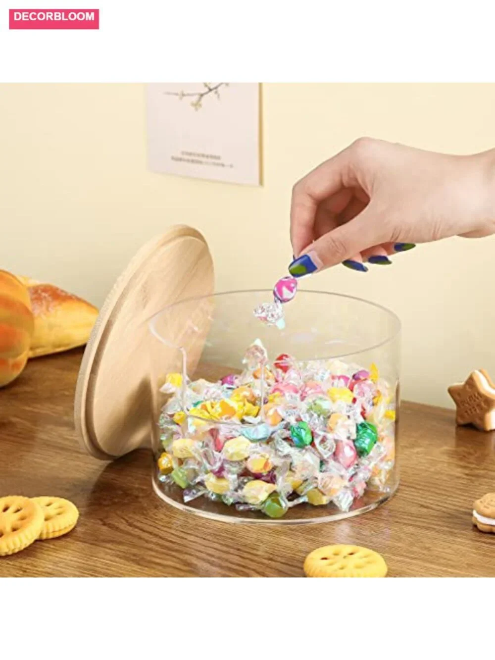 Acrylic Coffee Filter Holder Storage Container with Bamboo Lid